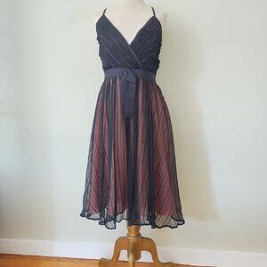 FRENCH CONNECTION black silk cocktail dress - size 6